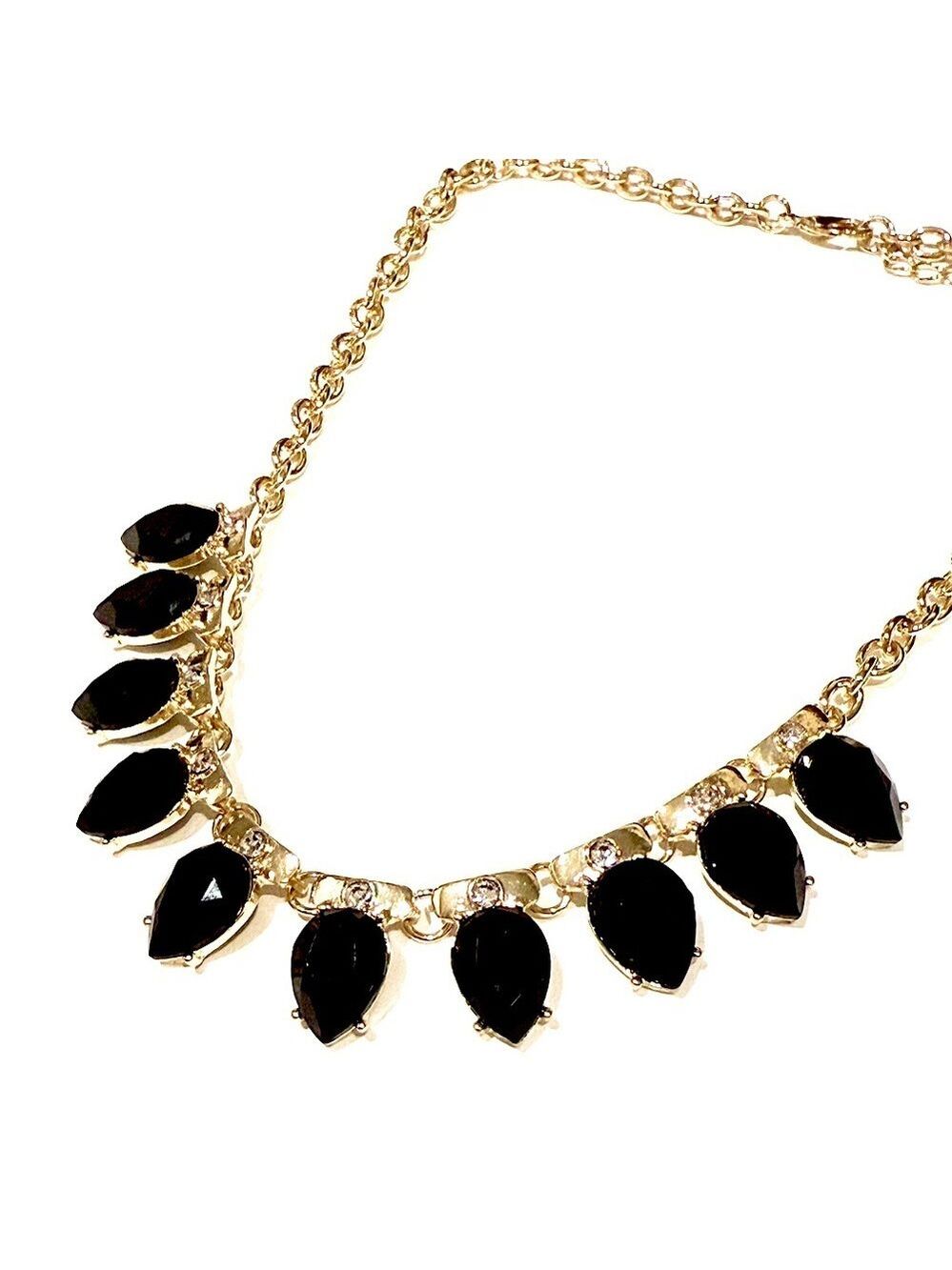 LEE ANGEL for NEIMAN MARCUS | Timeless Black Stone Teardrop Gold Necklace | NWT